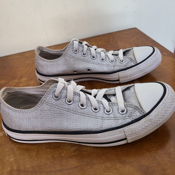 Converse All ☆ Star Silver Sneaker Athletic - Picture 2 of 9